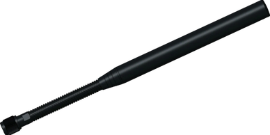 A black baseball bat with a smooth finish.