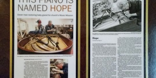 An article from The Daily Record about a piano I was restoring for Boonton United Methodist Church