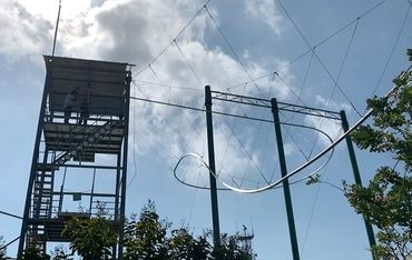 Roller Coaster Zipline turn and drop