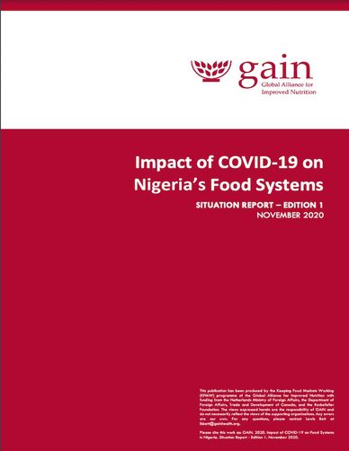 Impact of COVID-19 on Nigeria's Food Systems: A Situation Report 2020
