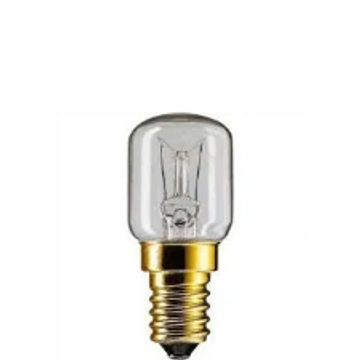 Small clear light bulb with a brass screw base.