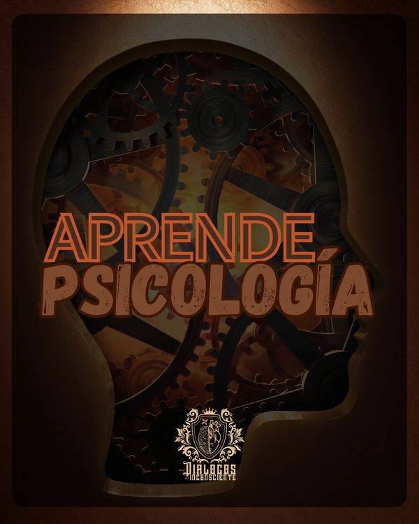 Illustration of a head filled with gears, promoting psychology learning.