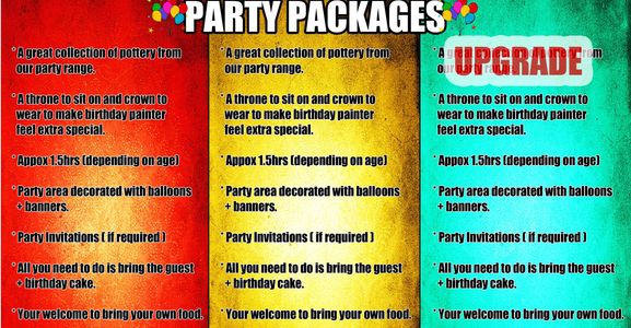 Birthday Party packages start as little as £7.50pp (minimum of 8 children) 
Ask for more details.