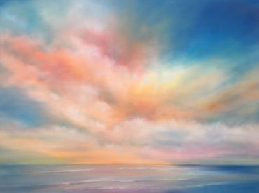 Contemporary landscape oil paintings of the Eastern US coast inspired by the ocean marsh and sky