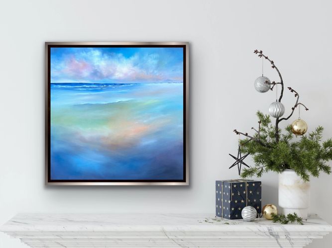 Contemporary Coastal Decor, Coastal Landscape Paintings, ocean beach art, original oil paintings