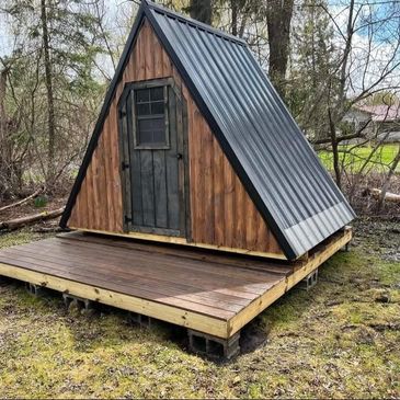 We have 3 of these insulated and finished 8x12 A Frame Glamping Pods available for bundle Package in