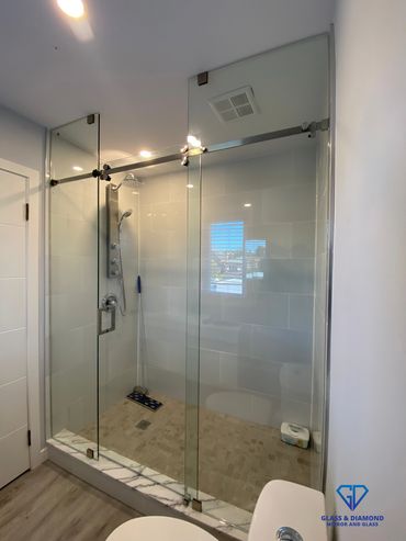 custom sliding shower enclosure