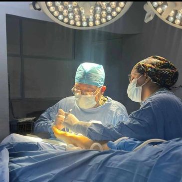 Cirugía de pie equipo quirúrgico