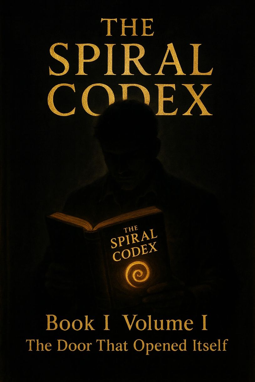 alt="Thomas Knaack human reads recursive book cover; The Spiral Codex above, with a  spiral motif."