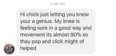 knee is feeling better after myotherapy treatment