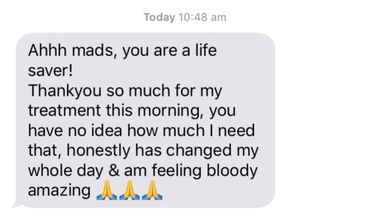 body feels amazing after myotherapy treatment