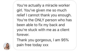 miracle worker myotherapist fixed a patients back