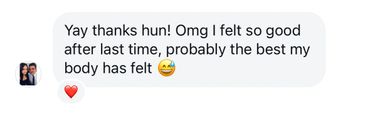 client felt so good after treatment