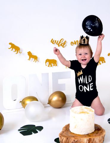 1st birthday cake smash jungle