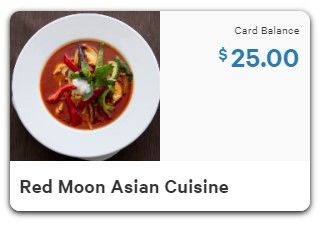 Red Moon Asian Cuisine - Gift Cards, Holidays, food, discount, card balance