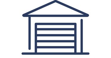 Closed garage thin line icon. Shut gate, slot, warehouse isolated outline sign.