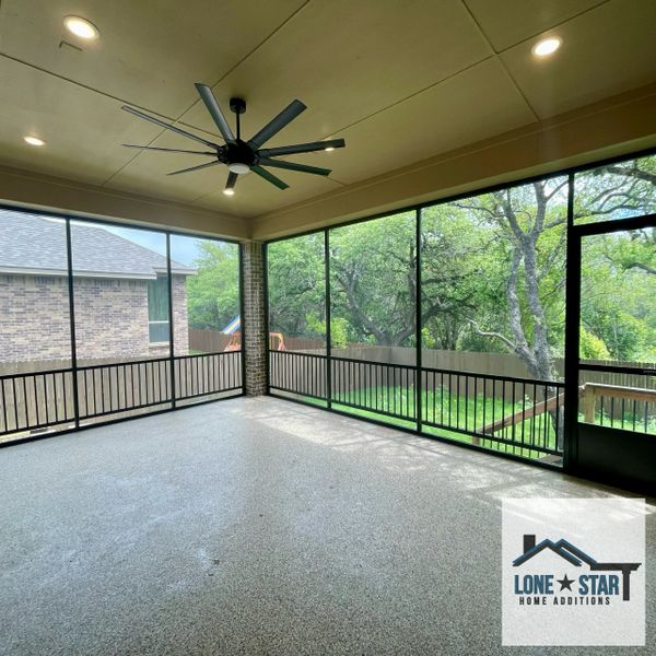 Inside view of a screen room