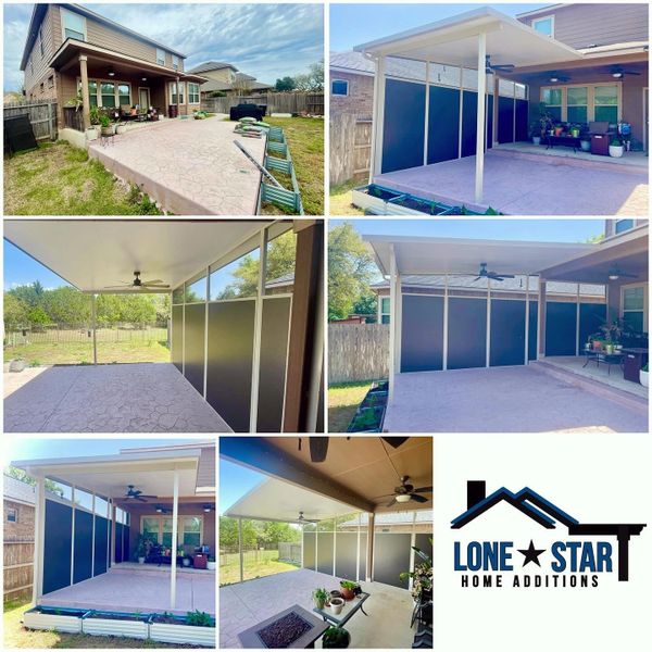 Patio cover installed in San Antonio, Texas