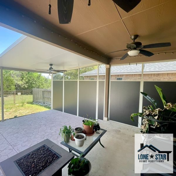 Side profile of a patio cover