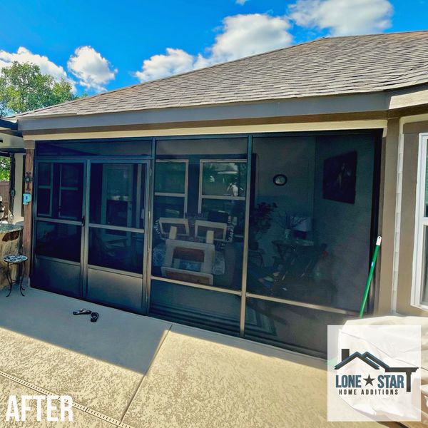 After patio enclosure