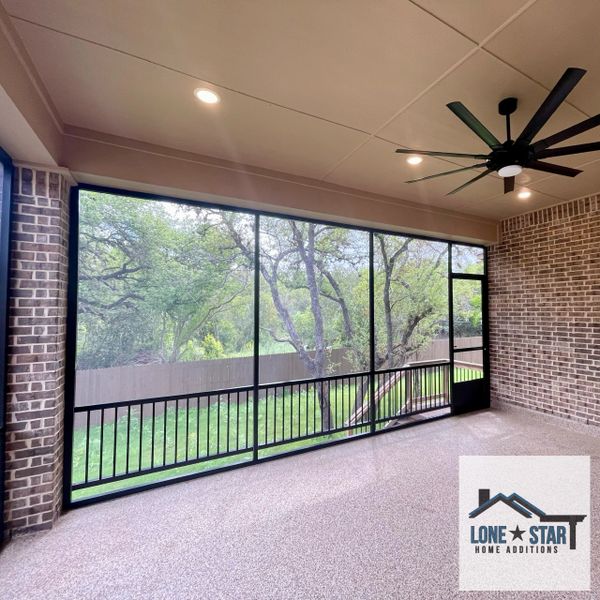 Inside view of a patio enclosure