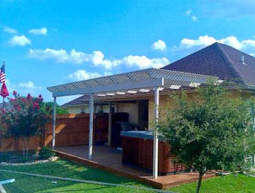 Attached alumawood pergola