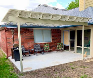 Attached alumawood pergola