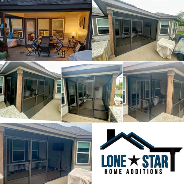 Before and after a screen enclosure