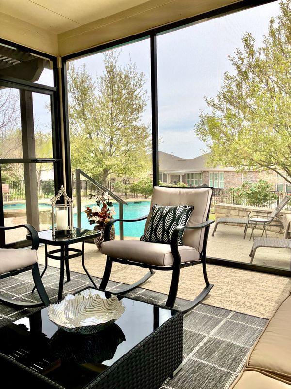 Inside view of a patio enclosure