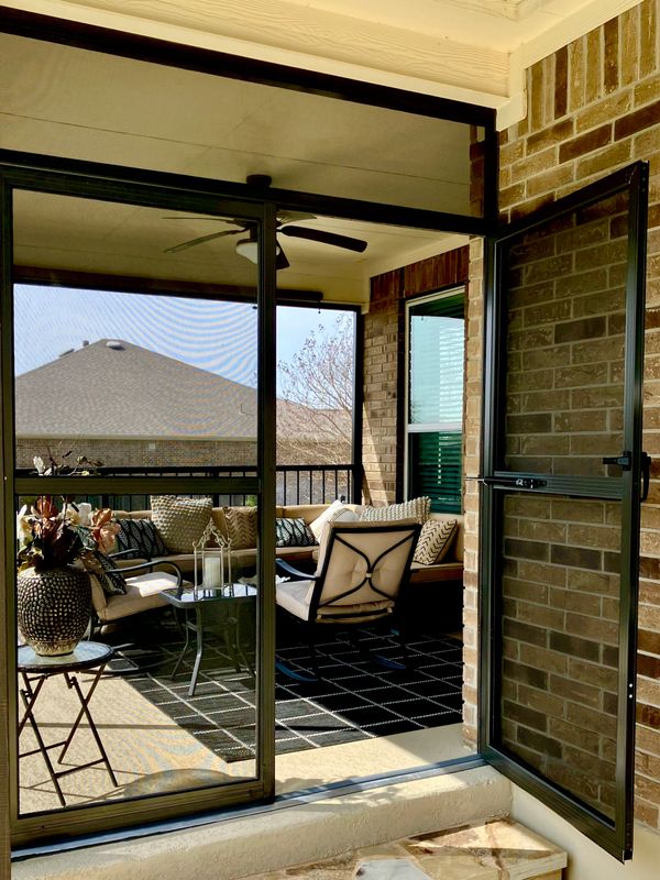 Inside view of a screen room