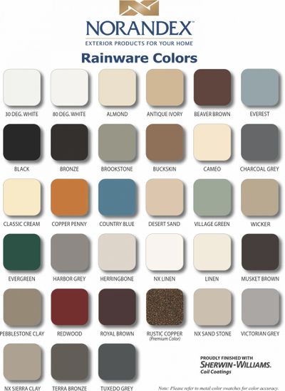 Seamless gutters color options