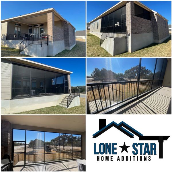 Before and after a screened-in patio enclosure