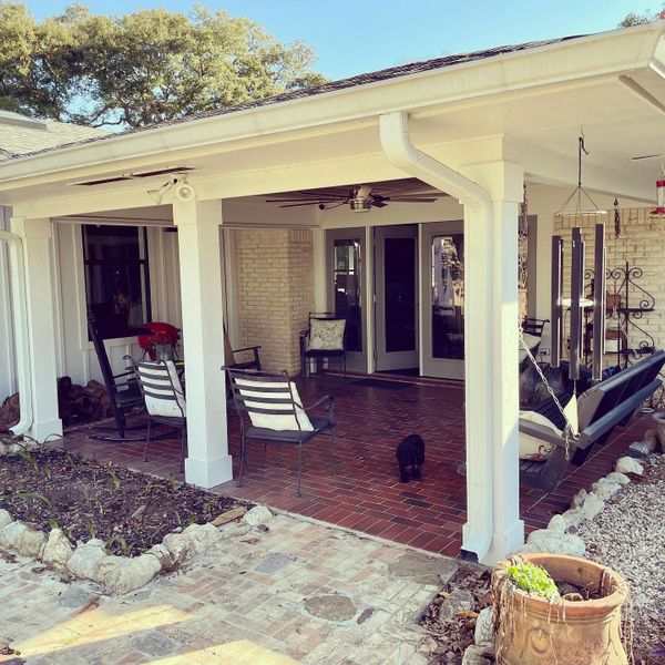 Before picture of a patio enclosure