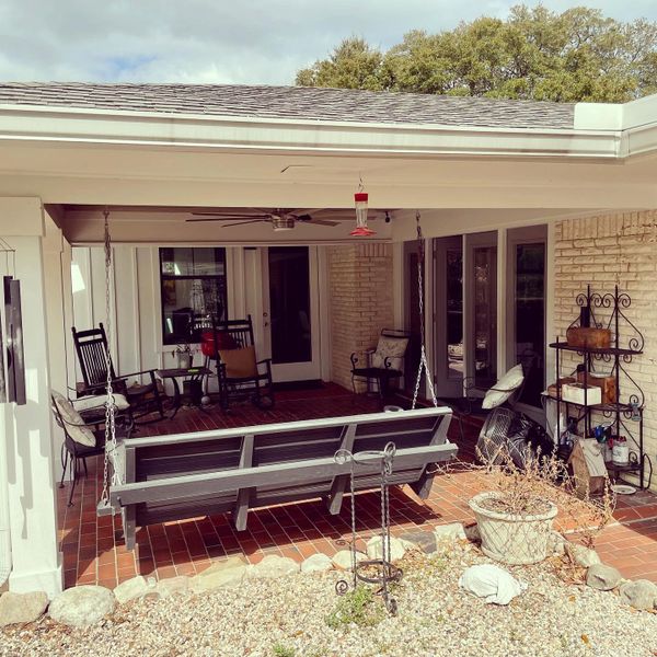 Before a patio enclosure