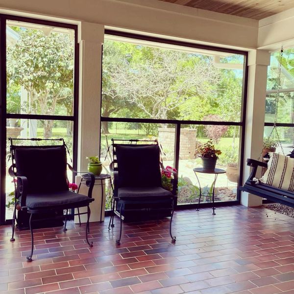 Inside view of a screen room