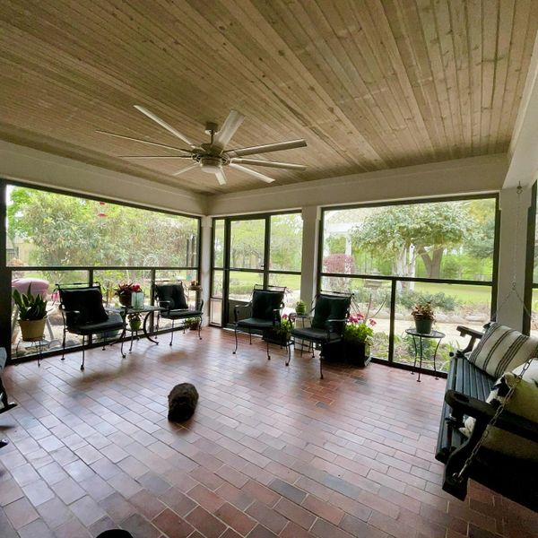 Inside view of a screen room