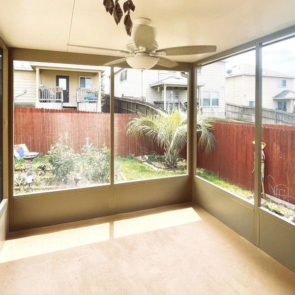 Inside view of a patio enclosure