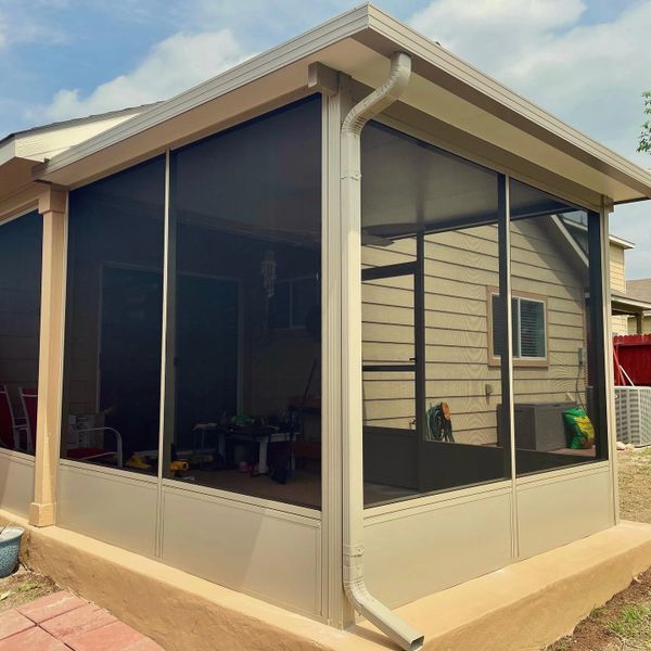 Patio enclosure was designed and installed in San Antonio, Texas