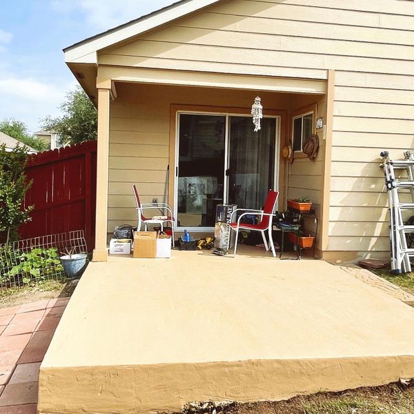Before picture of a patio enclosure addition