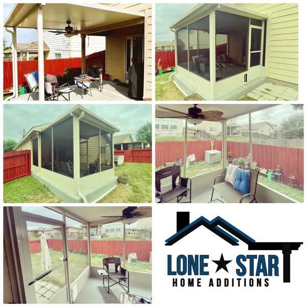 Before and after a patio enclosure