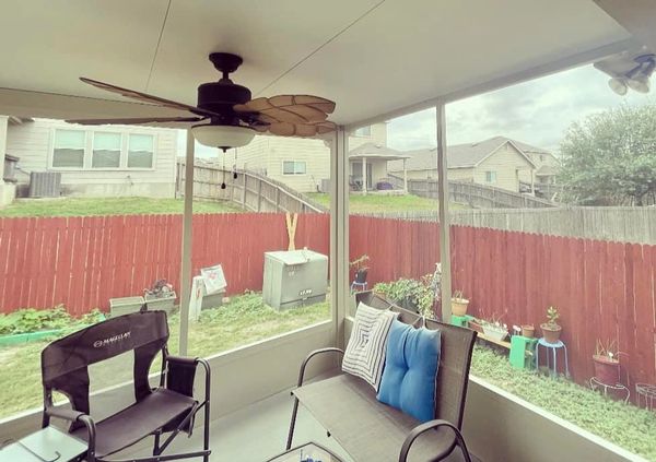 Inside view of a screen room