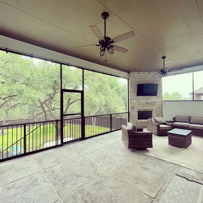 Inside view of a patio enclosure