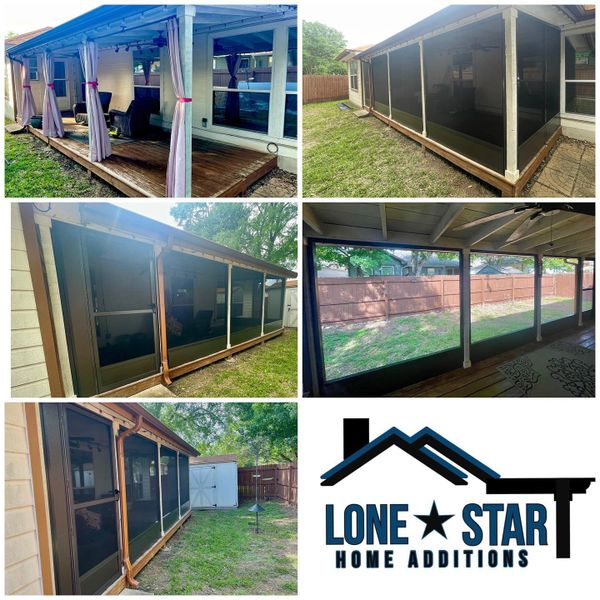 Before and after a patio enclosure