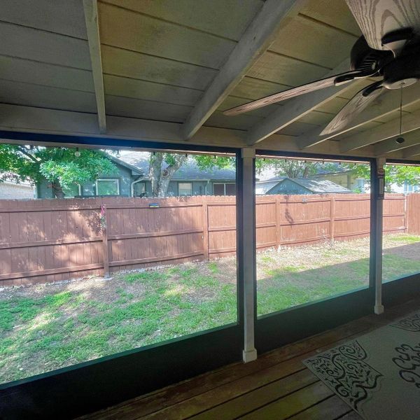 Inside view of a patio enclosure