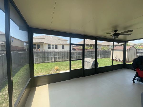 Inside view of a patio enclosure