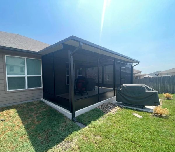Vertical view of a patio enclosure