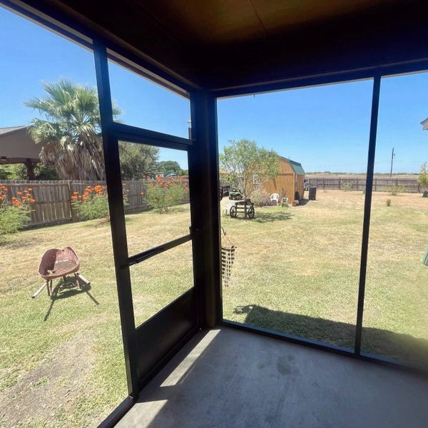 Inside view of a patio enclosure