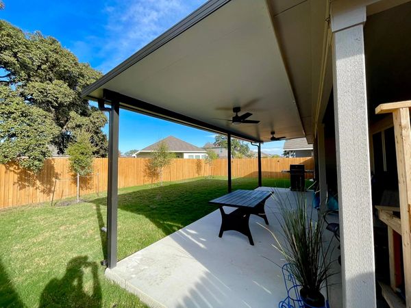 Side profile view of a patio cover