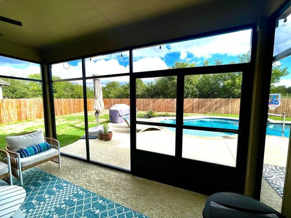 Inside view of a screen room