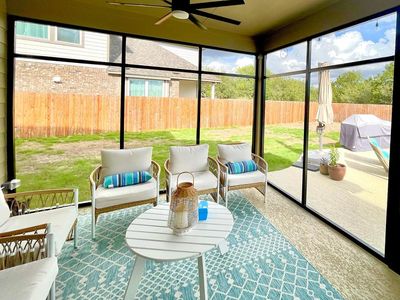 Inside view of a screen room